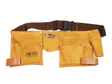 PF5011 : Double Pouch Style, 11 Pockets, Split Leather Carpenters Apron Manufacturers India (Economy)