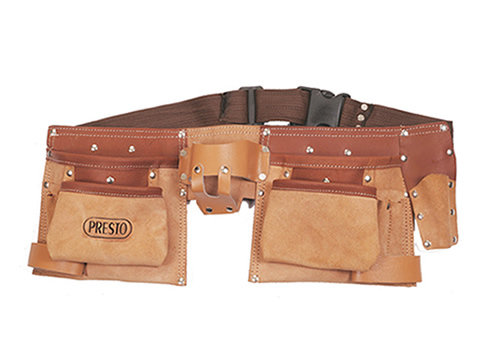 PF5041 : Double Pouch Style, 11 Pockets, Split Leather Carpenters Apron Manufacturers India